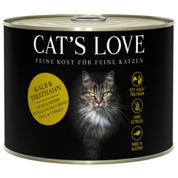 Cat's Love Adult 6x200g Mix Kalb & Truthahn