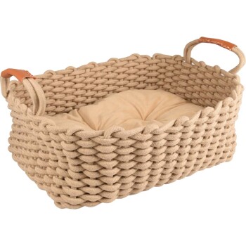 FLAMINGO Haustierkorb mit Kissen beige