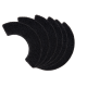 Set aus fünf schwarzen, halbmondförmigen Aquarienfilter-Schaumstoffpads, strukturierte Ersatzschwämme