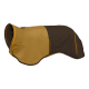 Hundemantel in Braun und Gelb, mit orangefarbenen Akzenten und einer Tasche, entworfen für Wärme und Komfort.