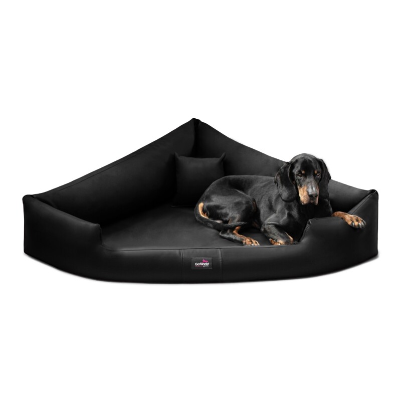Tierlando TRIVIA - Orthopädisches Eckhundebett schwarz 80 cm, 25 cm, 80 cm