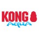 Logo KONG Aqua présentant des lettres rouges en gras épelant "KONG" et "Aqua" en script bleu ludique, avec une icône de jouet KONG.