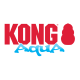 KONG Aqua Logo mit fetten roten Buchstaben, die "KONG" und "Aqua" in verspielter blauer Schrift schreiben, mit einem KONG-Spielzeug-Icon.