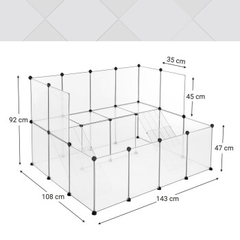 SONGMICS Kleintierkäfig 2-stöckig weiß