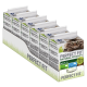 Sechs Packungen "Perfect Fit Natural Vitality" Katzenfutter, die eine Katze zeigen und "95% Proteine" und "Erwachsene 1+" auf der Verpackung hervorheben.