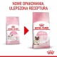 Opakowanie karmy dla kotów Royal Canin Mother & Babycat, z projektem przed i po, z nowym opakowaniem i tekstem o ulepszonej formule w języku polskim.