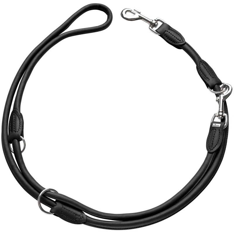 Hunter Verstellbare Führleine Round & Soft schwarz S-M