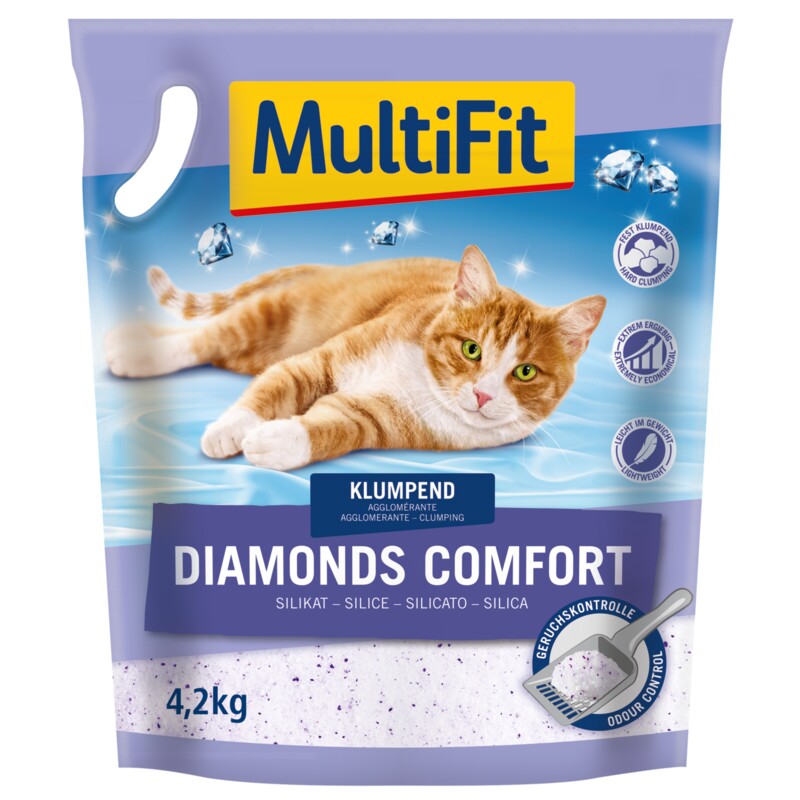 MultiFit Diamonds Comfort siliciumdioxide strooisel 4,2 kg