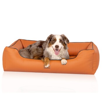 orthopädisches Hundebett aus Kunstleder Lovelock terracotta XL