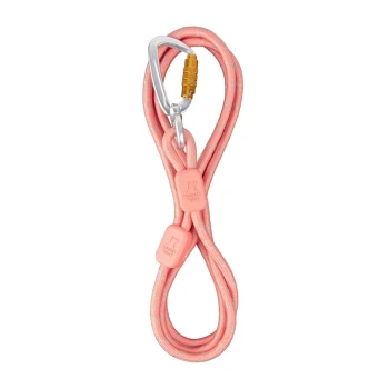Führleine Rope Thin Eine pinke Haustierleine mit einem silbernen Karabinerclip, mit einem geflochtenen Design und Gummigriffen für Komfort.