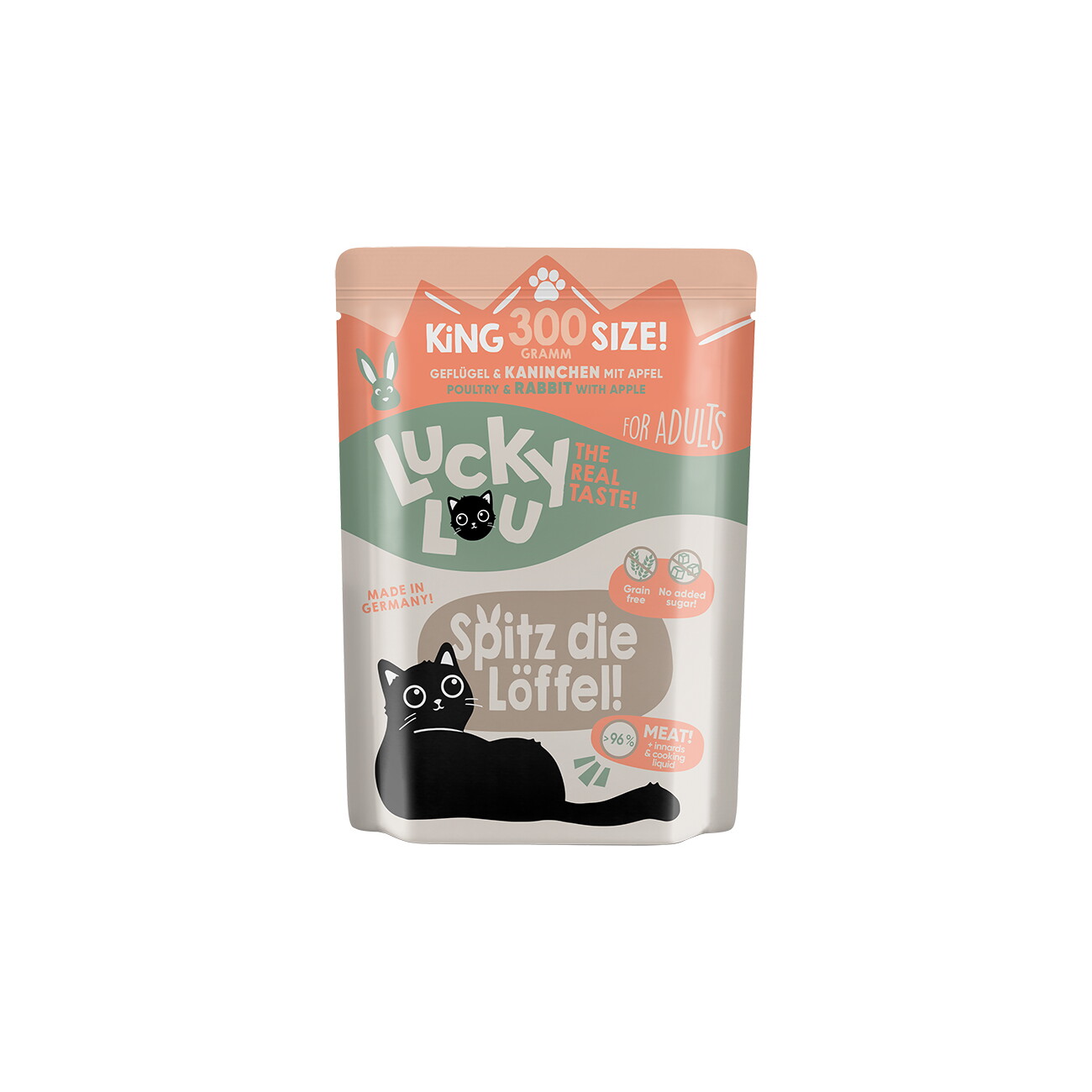 Lucky Lou Nassfutter Katze Adult Geflügel und Kaninchen 6x300 g