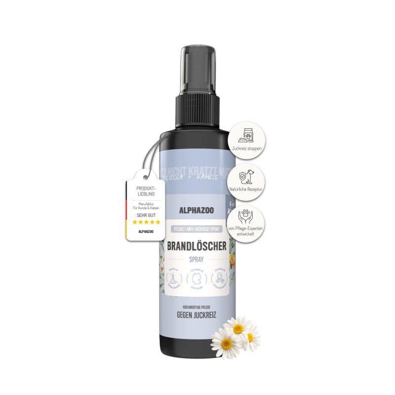 ALPHAZOO Brandlöscher Anti Juckreiz Spray für Katzen I Sanfte Beruhigung