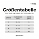 Größentabelle: Biothane-Halsbänder XS S M L — Halsumfang 20–28 / 25–35 / 32–48 / 39–60 cm; Breiten 16 / 19 / 25 / 38 mm; THE DOG IDEA