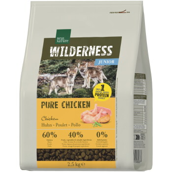 Packung Real Nature WILDERNESS Trockenfutter Hund Junior Pure Chicken