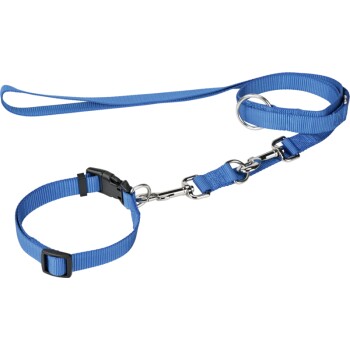 Halsband + Leine blau S