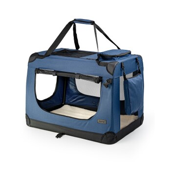 Hundetransportbox - faltbar - blau M