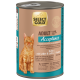 Select Gold Adult Acceptance Katzenfutterdose mit orange getigertem Kater, Huhn mit Leber & Lachs, getreidefreie Rezeptur, ohne Zuckerzusatz oder Soja.