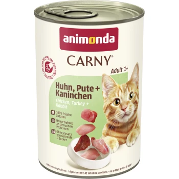Carny Nassfutter Katze Adult 6x400 g Huhn, Pute und Kaninchen
