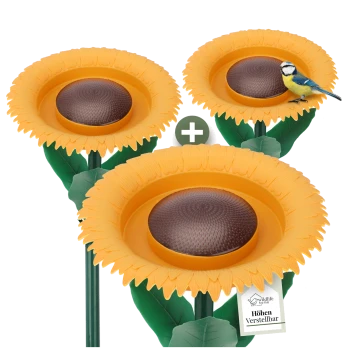 Ein farbenfrohes, sonnenblumenförmiges Haustierspielzeug mit einem grünen Stiel und Blättern, entworfen für verspielte Haustiere.
