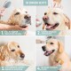Schritt-für-Schritt-Anleitung auf Deutsch zum Waschen eines Golden Retrievers: nass, Shampoo, ausspülen und bürsten. "So einfach geht's."