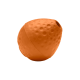 Oranges Gummispielzeug für Haustiere in Eiform, mit einer strukturierten Oberfläche mit kleinen Erhebungen für Grip und Spiel.