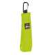 Helle grüne Hundekotbeutelspender mit einem Karabinerclip, mit einem Dogs Creek-Logo.