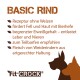 Fit-Crock Hundefutterverpackung: weizenfrei, unterstützt die Gesundheit von Fell/Haut, begrenztes Protein, Rohfütterung empfohlen, ethisch beschafftes Fleisch.