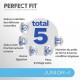 "Perfect Fit" produit alimentaire pour animaux mettant en avant 5 avantages pour les jeunes animaux : soutient les défenses, la fonction urinaire, la digestion, la santé de la peau et le poids.