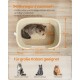 Eine große Katzenstreu-Box (35x41x51,5 cm) mit einer grauen Katze darin, geeignet für Katzen bis zu 15 kg, einschließlich Maine Coon und Perser-Rassen.