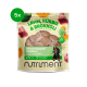 Packung Nutriment Hundeleckerli mit Lamm, Kürbis und Brokkoli, mit einem Dackel und wichtigen Produktdetails.