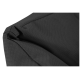 Nahaufnahme einer strukturierten schwarzen Tierbett-Ecke, die den strapazierfähigen Stoff und die Nähdetails zeigt.