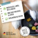 Hund schnuppert bunte Leckerlis in einer Schüssel; deutscher Hinweis: ohne Zucker/Zusatzgetreide, 100% natürlich; 'Freeze Dried'-Badge, 'Made in Germany'.