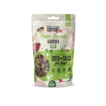 MAC's Mono Snack Rabbit Hundeleckerlis, getreidefrei, Allergiepflege, Omega 3+6, 100g, hergestellt in Deutschland, für alle Hunde.