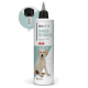 Flasche REAVET Ohren Reiniger für Hunde, mit kolloidalem Silber und Kamille, mit Tropferkappe und 10 PPM Etikett.