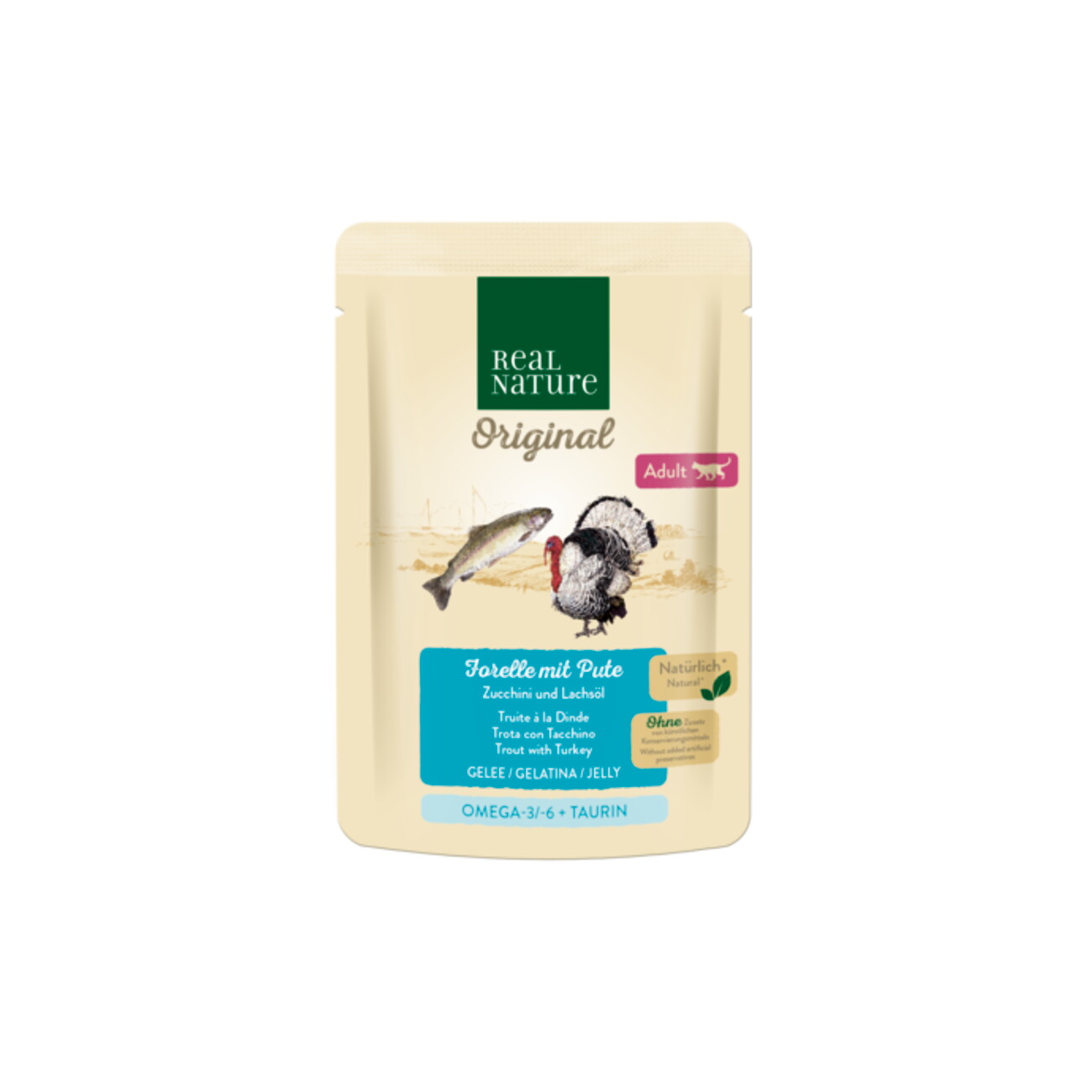 REAL NATURE Original Nassfutter Katze, Adult, Forelle mit Pute 12x85 g