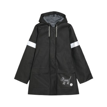 Regenmantel aus Upcycled-Stoff schwarz L - INT