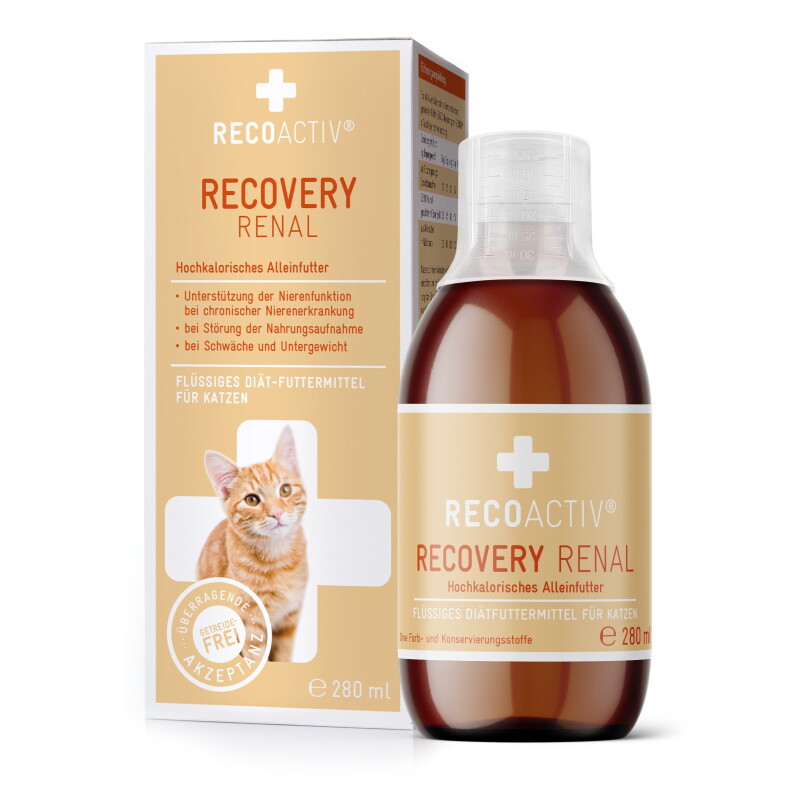 RECOACTIV Recovery Renal für Katzen, hochkalorisches Diät-Alleinfuttermittel, zur Unterstützung der Nierenfunktion 280 ml