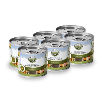 Hundefutter Nass mit Insekten - Landgut-Menü - 6x200g