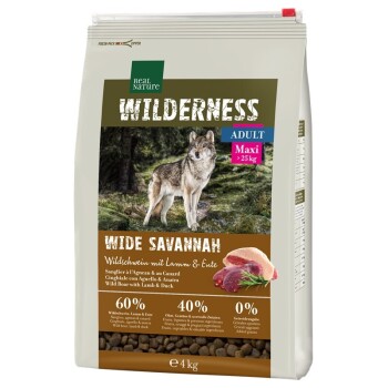 REAL NATURE WILDERNESS Maxi Adult Wide Savannah mit Wildschwein, Lamm & Ente 4 kg