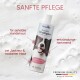Flasche von Pawlie's Sensitive Shampoo für Hunde, mit einem lächelnden Hundebild, mit Text, der Vorteile für empfindliche Haut und Juckreizlinderung hervorhebt.