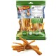 DeliBest premium hondenlekkernijen in een verpakking van 200g, met lange hertenvleessticks. Glutenvrij, 100% natuurlijk, met honden op de achtergrond.