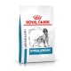 Royal Canin Veterinary Hypoallergenic hondenvoer zak met een zwart-wit afbeelding van een hond, met een rood kroonlogo bovenaan.