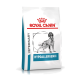 Royal Canin Veterinary Hypoallergen Hundefutterbeutel mit einem schwarz-weißen Bild eines Hundes, mit einem roten Kronenlogo oben.