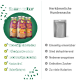 Drei SmoothieDog‑Flaschen links, grauer Snackbeutel rechts. Beschriftung: ‚SMOOTHIEDOG‘ und ‚Herkömmliche Hundesnacks‘.