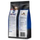 Verpackung für Hundefutter von 'M!EAT' von NutriQM, mit einem blauen und weißen Design, Nährwertangaben und Fütterungsempfehlungen.