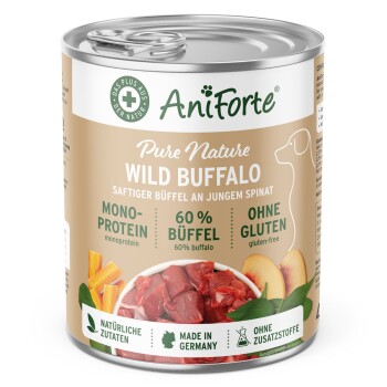 Nassfutter WildBuffalo Büffel mit Spinat (6 x 400g) 2,4 kg