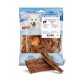 Beutel Deli Best LIGHT SNACK Hundesnacks, 200g Pferdefleisch-Mix; weißer, lächelnder Hund auf blauem Berg-Motiv der Verpackung.