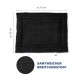 Schwarzes Haustierbett mit gerippter Textur, etwa 75 cm mal 55 cm groß, mit der Aufschrift "SAMTWEICHER BREITCORDSTOFF."