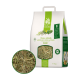 Premium-Bio-Heu für Haustiere, gekennzeichnet mit 'Real Nature', 1kg-Packung mit einer Nahaufnahme der Heustruktur.