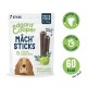 Emballage de bâtonnets Mâch' d'Edgard Cooper pour chiens, contenant 7 bâtonnets, faible en calories, avec de la pomme et de l'huile d'eucalyptus. 60 kcal par bâton.